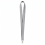 Lanyard su misura in poliestere con rivestimento riflettente grigio color nero settima vista