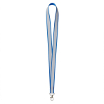 Lanyard su misura in poliestere con rivestimento riflettente grigio color blu settima vista