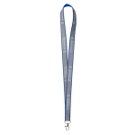 Lanyard su misura in poliestere con rivestimento riflettente grigio color blu