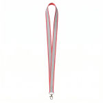 Lanyard su misura in poliestere con rivestimento riflettente grigio color rosso settima vista