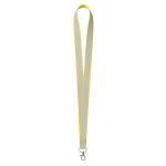 Lanyard su misura in poliestere con rivestimento riflettente grigio color giallo settima vista