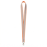Lanyard su misura in poliestere con rivestimento riflettente grigio color arancione settima vista