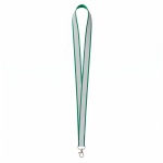 Lanyard su misura in poliestere con rivestimento riflettente grigio color verde bottiglia settima vista