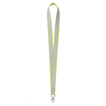 Lanyard su misura in poliestere con rivestimento riflettente grigio color verde mela settima vista