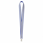 Lanyard su misura in poliestere con rivestimento riflettente grigio color blu elettrico settima vista