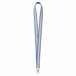 Lanyard su misura in poliestere con rivestimento riflettente grigio color blu reale settima vista
