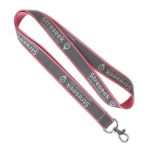 Lanyard su misura in poliestere con rivestimento riflettente grigio color fucsia