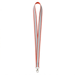 Lanyard su misura in poliestere con rivestimento riflettente grigio color rosso scuro settima vista