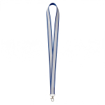 Lanyard su misura in poliestere con rivestimento riflettente grigio color blu oltremare settima vista