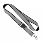 Lanyard su misura sganciabile con rivestimento riflettente grigio color nero settima vista