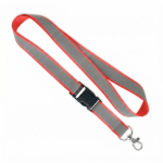 Lanyard su misura sganciabile con rivestimento riflettente grigio color rosso settima vista