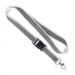 Lanyard su misura sganciabile con rivestimento riflettente grigio color bianco settima vista