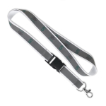Lanyard su misura sganciabile con rivestimento riflettente grigio color bianco