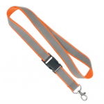 Lanyard su misura sganciabile con rivestimento riflettente grigio color arancione settima vista