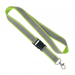 Lanyard su misura sganciabile con rivestimento riflettente grigio color verde mela settima vista
