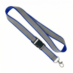 Lanyard su misura sganciabile con rivestimento riflettente grigio color blu elettrico settima vista