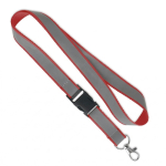 Lanyard su misura sganciabile con rivestimento riflettente grigio color rosso scuro settima vista