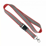 Lanyard su misura sganciabile con rivestimento riflettente grigio color granata settima vista