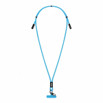 Lanyard su misura regolabile cavo di ricarica Tipo-C per smartphone color azzurro ciano vista area di stampa