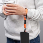 Cinturino da polso su misura ricarica smartphone e caricatore Tipo-C color arancione