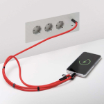 Lanyard su misura regolabile per smartphone con caricatore Tipo-C color rosso