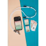 Lanyard su misura regolabile per smartphone con caricatore Tipo-C color bianco