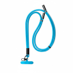 Lanyard su misura regolabile per smartphone con caricatore Tipo-C color azzurro ciano settima vista
