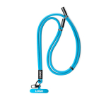 Lanyard su misura regolabile per smartphone con caricatore Tipo-C color azzurro ciano