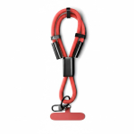 Lanyard su misura smartphone a cordino corto con caricatore Tipo-C color rosso settima vista