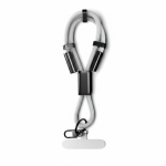 Lanyard su misura smartphone a cordino corto con caricatore Tipo-C color bianco settima vista