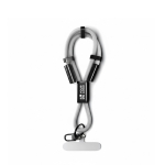 Lanyard su misura smartphone a cordino corto con caricatore Tipo-C color bianco vista area di stampa