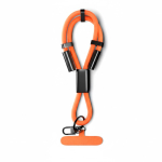 Lanyard su misura smartphone a cordino corto con caricatore Tipo-C color arancione settima vista