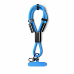 Lanyard su misura smartphone a cordino corto con caricatore Tipo-C color azzurro ciano settima vista