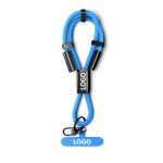 Lanyard su misura smartphone a cordino corto con caricatore Tipo-C color azzurro ciano