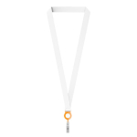 Lanyard su misura in poliestere con porta badge retrattile color arancione settima vista
