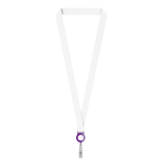 Lanyard su misura in poliestere con porta badge retrattile color viola settima vista
