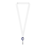 Lanyard su misura in poliestere con porta badge retrattile color blu mare settima vista