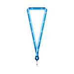 Lanyard su misura in poliestere con porta badge retrattile color blu mare