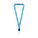 Lanyard su misura in poliestere con porta badge retrattile color blu mare