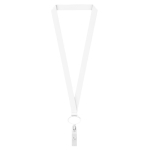 Lanyard su misura in poliestere con porta badge retrattile color bianco settima vista