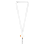 Lanyard su misura in poliestere con porta badge retrattile color arancione settima vista