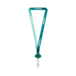 Lanyard su misura in poliestere con porta badge retrattile color verde bottiglia