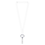 Lanyard su misura in poliestere con porta badge retrattile color blu mare settima vista