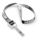 Lanyard porta badge su misura in poliestere per sublimazione color bianco