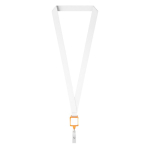 Lanyard porta badge su misura in poliestere per sublimazione color arancione settima vista