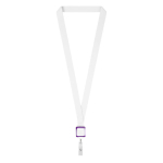 Lanyard porta badge su misura in poliestere per sublimazione color viola settima vista