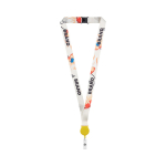 Lanyard porta badge su misura in RPET per sublimazione color giallo terza vista