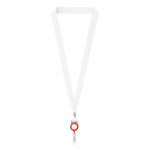 Lanyard porta badge su misura in RPET con dettaglio metallico color rosso settima vista