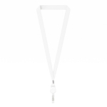 Lanyard porta badge su misura in RPET con dettaglio metallico color bianco settima vista