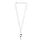 Lanyard porta badge su misura in RPET con dettaglio metallico color viola settima vista